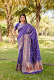 Purple Bandhej Silk Sarees For Weddings