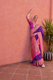 Purple Banarasi Silk Paithani Saree with Zari Weaving