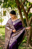 Purple Color Handloom Raw Silk Saree