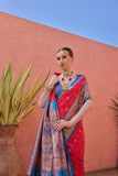 Red Banarasi Silk Paithani Saree with Zari Weaving