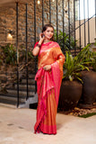 Red Soft Tissue Silk Heavy Design Saree