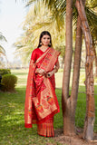 Red Gharchola Bandhej Silk Sarees For Weddings