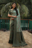 Sea Green Kanjivaram Soft Silk Saree