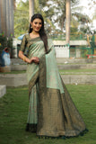 Bottle Green Kanjivaram Saree For Festival