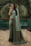 Sea Green Kanjivaram Soft Silk Saree
