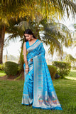 Sky Gharchola Bandhej Silk Sarees For Weddings