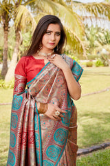 Teal Original Kanjivaram Soft Silk Saree