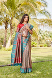 Teal Original Kanjivaram Soft Silk Saree