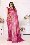 Pink Chaturi Banarasi Silk Saree with Price