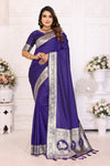 Blue Banarasi Silk Saree for Weddings.