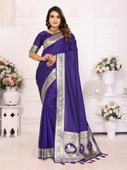 Blue Banarasi Silk Saree for Weddings.