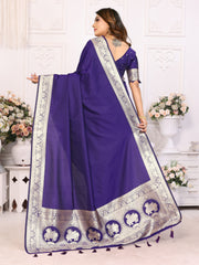 Blue Banarasi Silk Saree for Weddings.