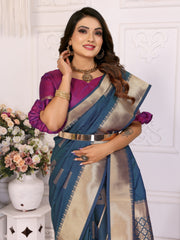 Firoz Color Premium Lichi Soft Silk Saree with Woven Butta Design, Zari Borders & Rich Pallu – Elegant Wedding & Party Wear.