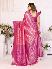 Pink Chaturi Banarasi Silk Saree with Price