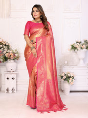 Banarasi Tissue Silk Pink Saree