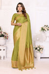 Green Soft Silk Saree with Matching Silk Blouse