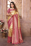 Cream Pure Banarasi Tissue Silk Saree