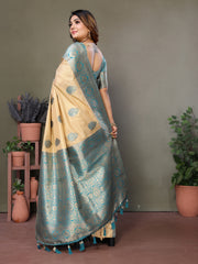 Sky Viscose Silky Saree for Weddings