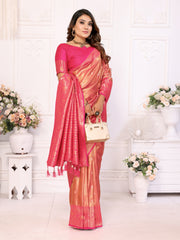 Banarasi Tissue Silk Pink Saree