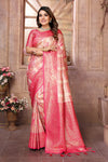 Peach Chaturi Weaving Banarasi Silk Saree