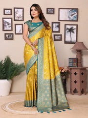 Sky Color Pure Tissue Silk Saree for Weddings