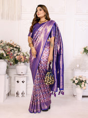 Purple Chaturi Banarasi Silk Saree Online