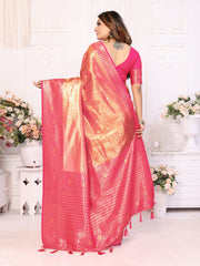 Banarasi Tissue Silk Pink Saree