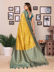 Sky Color Pure Tissue Silk Saree for Weddings