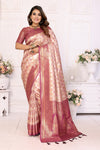 Peach Chaturi Banarasi Silk Saree