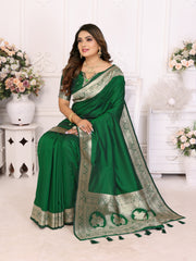 Green Banarasi Silk Saree