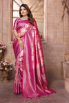 Pink Chaturi Weaving Banarasi Silk Saree