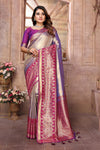 Purple Designer Pure Banarasi Tissue Silk Saree