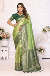 Green Pure Banarasi Tissue Silk Saree For Women