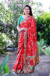 Red Panetar Dola Silk Saree