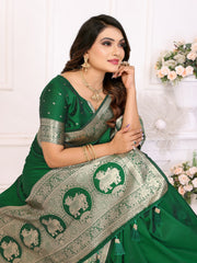 Green Banarasi Silk Saree