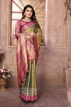 Mehendi Pure Banarasi Tissue Silk Patola Weaving Saree