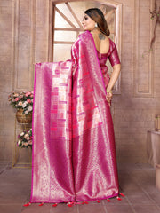 Pink Chaturi Weaving Banarasi Silk Saree