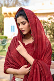 Red tussar silk lehenga choli