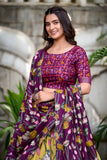 Yellow Tussar Silk Pichwai & Patola Print Lehenga Choli