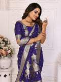 Blue Pure Lichi Silk Summer Special Saree Collection