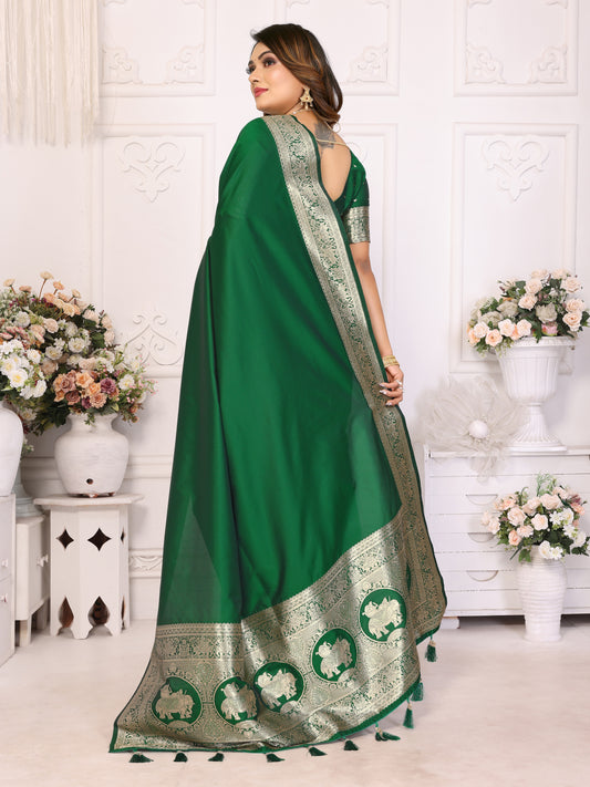 Green Banarasi Silk Saree