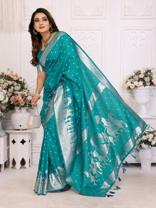 Sky Exclusive Summer Special Pure Lichi Silk Saree Collection | Premium Quality Kochi Silk with Bandhej Weaving | Official Wear, Easy Maintenance & Durable | Soft, Comfy & Easy to Drape.