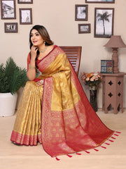 Red Pure Tissue Silk Saree for Weddings