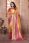 Yellow Heavy Pure Banarasi Tissue Silk Saree