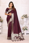 Maroon Banarasi Silk Saree