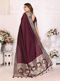 Maroon Banarasi Silk Saree