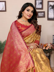 Red Pure Tissue Silk Saree for Weddings