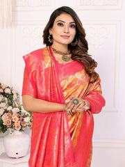 Orange Chaturi Banarasi Silk Saree