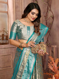 Sky Handloom Tissue Silk Saree For Wedding