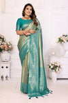 Sky Color Pure Banarasi Tissue Silk Saree